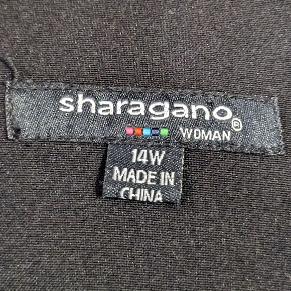 Sharagano Belted Zip Shirt Dress Safari Patch Pocket Roll Tab Sleeve Black - Picture 5 of 16